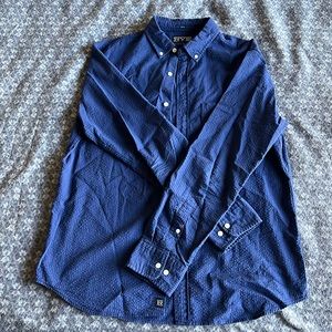 Rye long sleeve seersucker button up- size Large Slim